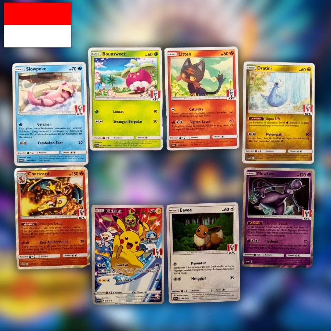 Lot de cartes Pokémon Stamp KFC - Indonésien